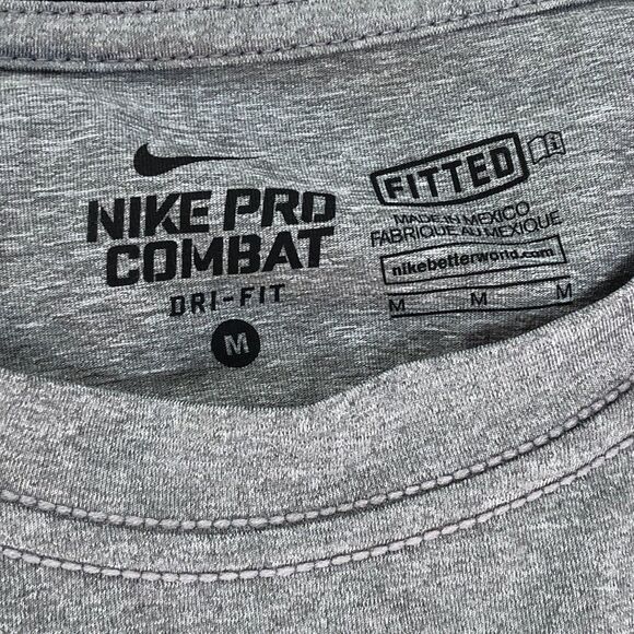 Nike Other - Nike Pro Combat Mens T-Shirt Medium Gray Dri Fit Short Sleeves Athletic …